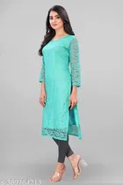 Net Kurti for Women,  Green  