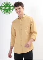 100% Cotton Full Sleeves Solid Shirt for Men 