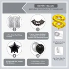 8th Happy Birthday Balloon Decoration Kit, Silver, Set of 1