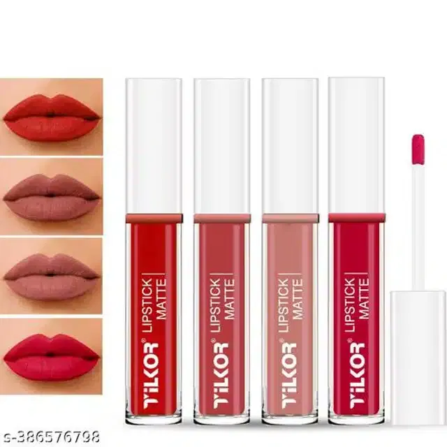 Lipsticks for Girls & Women (Multicolor, Pack of 4)