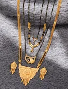 Combo of 4 Pcs Mangalsutras with Earrings Set for Women 