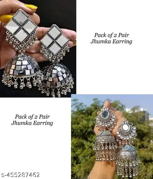 Lightweight Jhumka Earrings | Anti Tarnish, Light Weight, Handmade | Daily/Party/Office Wear Stylish Trendy Jewellery | Latest Fashion for Women, Girls