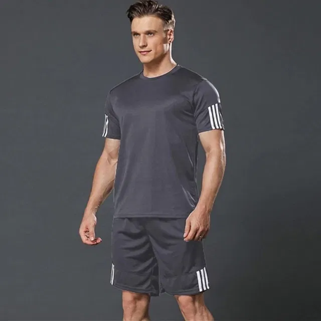 Ruggstar Polyester Mens Tracksuit (Grey, L) (R-08)