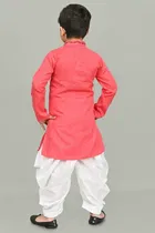 Cotton Embroidered Kurta with Patiyala Set for Boys 