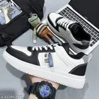 Casual Shoes for Men (White & Black, 6)