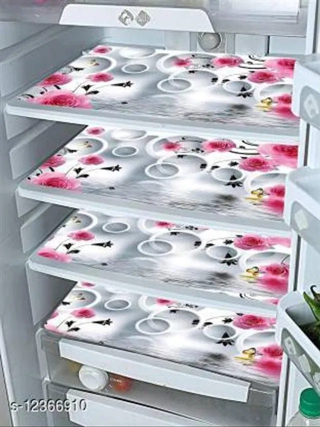 Waterproof Fridge Mats (Multicolor, Pack of 4)