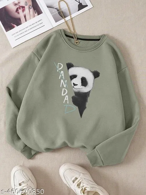 Fleece Sweatshirt for Women, Green (XS)