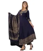 Mulmul Printed Kurti with Dupatta for Women 