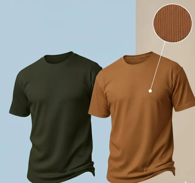 Polyester Round Neck T-shirt for Men, Multicolour, Pack of 2 (XL)