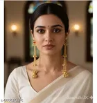 Samridhi Meenakari Premium Kashmiri Earrings for Women | Gold Plated Long Chain Ghunghroo Jhumki | Traditional Kashmiri Hanging Earrings | Handmade Antique Wedding & Festive Jewellery for Girls