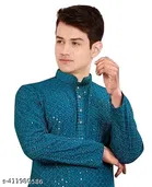 Embroidered Mandarin Neck Kurta for Men 