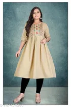Solid Cotton Kurti for Women 