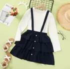 Crepe Solid Dungarees  for Girls 