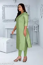 Solid Chanderi Cotton Kurti for Women 