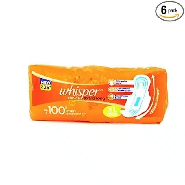 Whisper Choice Extrs Longs with Wings 6 Pads
