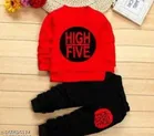 Hosiery Cotton Full Sleeves T-Shirt with Pant Clothing Set for Kids 