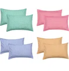 Polycotton Pillow Covers (Multicolor, 18x28 inches) (Pack of 8)