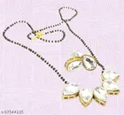 Alloy Mangalsutra With Earring for Women, White