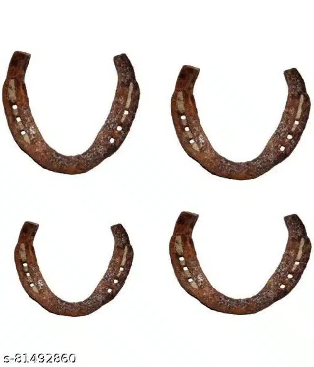 Horse Shoe Wall Hanging (Brown, Pack of 4)