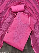 Chanderi Cotton Floral Embroidered Suits & Dress Materials for Women 