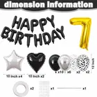 7th Happy Birthday Balloon Decoration Kit ,Black, Set Of 1