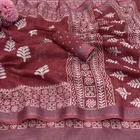 Linen Printed Saree for Women, Multicolor 