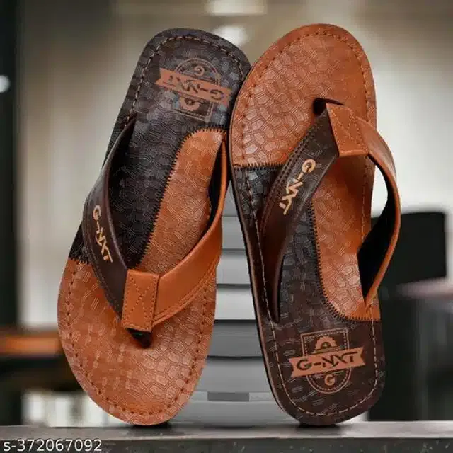 Flipflops for Men (Brown & Tan, 8)
