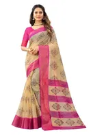 Linen Printed Saree for Women 
