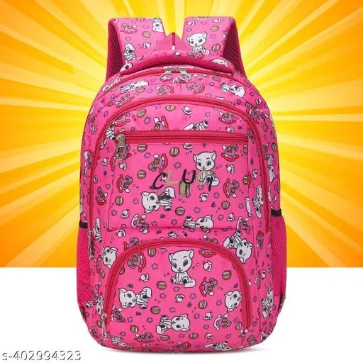 Polyester Backpack Bag, Pink