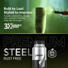 Pexpo Crown 1000 Stainless Steel Sports/Fridge Water Bottle with Sipper Cap - 950ml | BPA Free - Silver & Knight Black