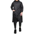 Solid Overcoat with Hoods and Side Pocket Raincoat for Men 