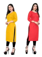 Crepe Solid Kurtis for Women 
