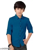 Solid Long Sleeve Spread Collar Shirt for Boys 