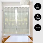 Sheer Plain Cream Window Curtain 5ft Pack of 1