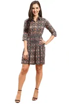Cambric Cotton Printed Western Dress for Women 