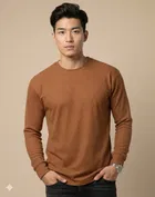Polyester Textured Round Neck T-shirt for Men, Multicolour, Pack of 2 