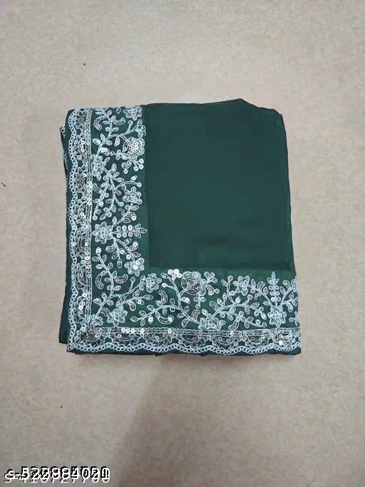 Georgette Saree for Women, Green (5.5 M)