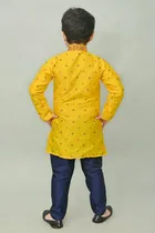 Printed Dupion Silk Kurta and Pajama Set for Boys 