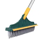 2 in 1 Floor Scrub Brush with Squeegee 120 Rotating Tile Brush for Cleaning Bathroom Patio Kitchen Toilet
