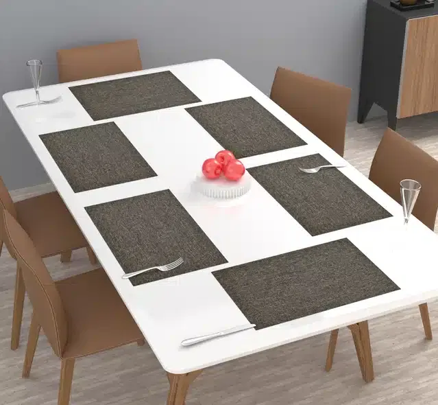 Knit Dining Table Placemats (Brown, Pack of 6)