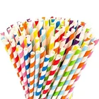 Paper Disposable Straws (Multicolor, Pack of 48)