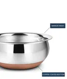 3 Piecs Stainless Steel Copper Bottom Handi Pot Set 1000ml, 1350ml, 750ml