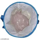 Non Woven Round Laundry Basket w/Zipper, Cloth organizer, Multicolor Pack of 2