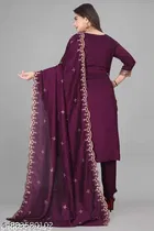 Solid Embroidered Dupatta Set for Women 