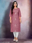 Floral Embroidered Cotton Blend Kurti for Women, Pack of 2 