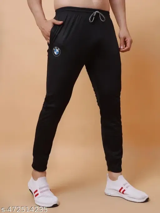 Polyester Regular Fit Track Pants for Men (Black, XXL)