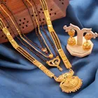 Alloy 4 Pcs Mangalsutra Set with Earrings for Women 