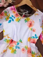 Georgette Printed Gown with Dupatta for Women 