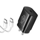 Type-C Mobile Charger with Cable (Black & White, 20 W)