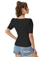 Sweetheart Neck Solid Top for Women 